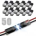 50pcs Double-Wire Plug-in Connector with Locking Buckle, Quick-Clip Fasteners Multi-Purpose Snap-On Blocks for Strip Lights DIY Crafting, Low-Voltage Decor & Model Kits