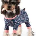 Dog Recovery Suit Female Male Dog Onesie for Surgery, Fit for Small Dog Breed Dog Body Suits After Surgery Dog Surgical Suit Pink/Blue Flower/L