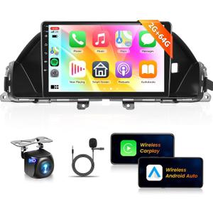 HiFi 16EQ 9" Wireless Carplay Car Stereo for Honda Odyssey 2010-2017 Radio,2G+64G Android Head Unit,GPS, WiFi, 5.0 Bluetooth,FM/RDS,Android Auto,Mirror Link,AHD Rear View Camera