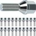 SCITOO M12x1.25 Wheel Lug Bolt 12x1.25 Lug Nut Bolts 20 Pcs Silver Shank Length 28mm Compatible for Jeep Compass for Renegade for Cherokee, for Fiat, for Chrysler 200, for Dodge Dart