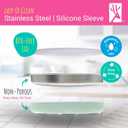 Elk and Friends Stainless Steel Divided Plates with Silicone Sleeve for Babies & Toddlers | Lids Included | Stay Put Suction | Dinner & Snack Plates | 4 Pack