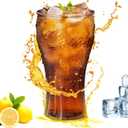Modern Curved Drinking Glasses, Glass Cups Tumblers, Water Juice | Clear 12oz Drinking Glasses Feature an Ergonomic Curved Grip, Dishwasher Safe Build, and Lead-Free Glass for Daily Use. (EXP 12/31/27)