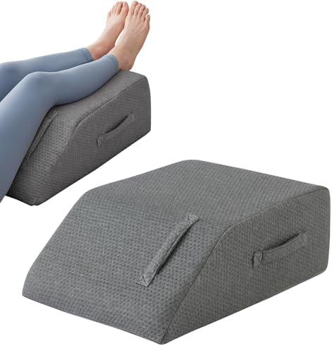 MEGCXIT Leg Pillow Elevation Blood Circulation, Leg Wedge for Elevation for Swelling, Leg Elevating Pillow for After Surgery, Memory Foam Foot Knee Pillow for Back Sleeping 24×22×8 Inch Dark Grey