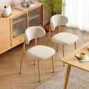 Upholstered Dining Chairs Set of 4 Mid-Century Modern Kitchen & Dining Room Chairs with Linen Seat and Backrest Ergonomic Sillas de Comedor(Original/Beige)