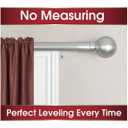 Zenna Home Easy Install Drapery Window Curtain Rod, 48" - 120", Ball Finials, Brushed Nickel
