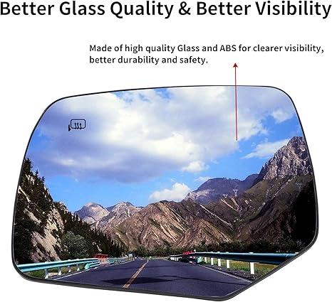 Driver Side Mirror Replacement for 2008-2012 Ford Escape, 2008-2011 Mazda Tribute, 2008-2011 Mercury Mariner - Mirror Glass, Left Side Rear View Mirror with Power Heated (8L8Z17K707G)