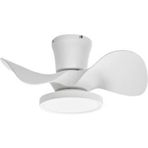 ocioc Quiet Ceiling Fan with LED Light 22 inch Large Air Volume Remote Control for Kitchen Bedroom Dining Room Patio (White)