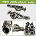 Exhaust Headers Polished Stainless Steel Shorty Headers for 2009-2023 Dodge RAM 1500 2WD 4WD Trucks 5.7L 350 V8 HEMI