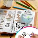 Sticker Printer, PrintPods Mini Printer, Bluetooth Portable Sticker Maker with 3 Rolls Paper, Print Pod Inkless Thermal Printer for iPhone, Impresora Porttil for Notes, Journal, DIY, Kids Gift