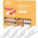 Neprock Shoe Slots Organizer, 20 Pack Adjustable Shoe Rack Stacker Storage Space Saver, Double Deck Shoe Rack Holder for Closet Organization (White)