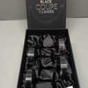 GLASSIQUE CADEAU Vintage Art Deco Smoke Black Coupe Glasses | Set of 4 | 7 oz Ribbed Cocktail Glassware for Drinking Champagne, Martini, Cosmopolitan, Manhattan | Crystal Speakeasy Saucers