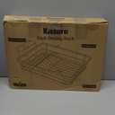 Kitsure Dish Drying Rack for Kitchen Counter, Stainless Steel Sink Organization and Storage Essentials with Cutlery Holder, Home and Appartment Decor, 12''W x 15.5''L, Black