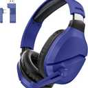 Wireless Gaming Headset with Noise Canceling Microphone for PS5, PC, PS4, 2.4G/Bluetooth Gaming Headphones with USB and Type-c Connector, Wired Mode for Controller - Navy Blue