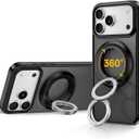 YNCWIRE for MagSafe Ring Phone Holder, 360 Rotation Magnetic Cell Phone Grip Dual-Sided Magnets Phone Ring Kickstand Compatible with iPhone 17 16 15 14 13 12 Pro Max MagSafe, Android, Samsung etc.