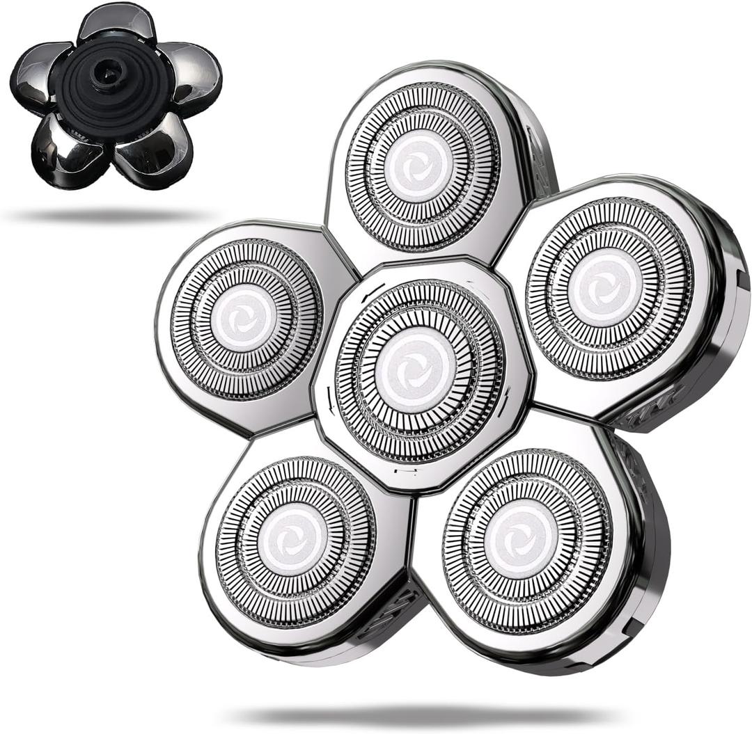 Head Shaver Replacement Heads,Head Shaver Replacement Blades, Head Shavers for Bald Men,Head shavers for Men, Stainless Steel Rotary Blades for Electric Head Razor (silver6)