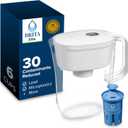 Brita Small 6 Cup Denali Water Filter Pitcher with 1 Brita Elite Filter, Made Without BPA, White