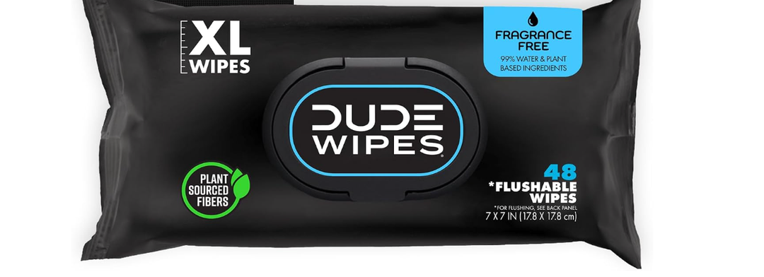 DUDE WIPES Flushable Wipes, Quit Toilet Paper Starter Kit, Unscented Wet Wipes with Vitamin-E and Aloe, Home and Away Combo 8 Packs