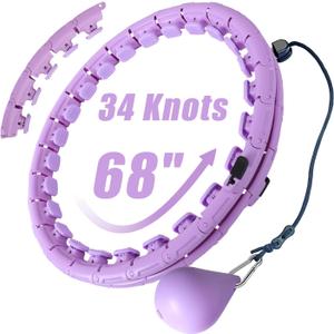 34 Knots Weighted Workout Hoop Plus Size, Smart Waist Exercise Ring for Adults Weight Loss