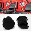 Turn Signal Lights Smoked Lens for Jeep Wrangler 2007-2018 JK JKU Amber LED Front Blinkers Grill Indicator Parking Lamp (Honycomb Style)