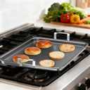Cooker King 19" x 13" Double Burner Griddle Pan, Nonstick Flat Plate | PFOA/PFAS/PTFE Free for Pancake, Burger, Induction & Oven Safe, Hybrid Tri-Clad, Dishwasher Safe Easy to Clean.