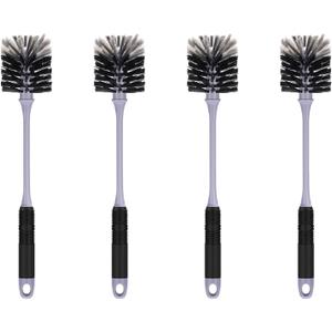 Long Handle Bottle Brush, Bottle Brush Cleaner with Dual Function Bristles for Water Bottles, Glasswares, Mugs, Thermoses, Baby Bottles, Blue 3 PCS