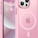 Newfuture Magnetic for iPhone 15 Pro Case [Compatible with Magsafe] [Military Grade Drop Protection] Translucent Matte Anti-Fingerprint Shockproof Phone Case for iPhone 15 Pro 6.1 inch, Chalk Pink