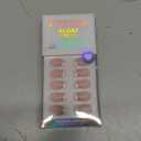 BTArtbox Press On Nails Short - Extra Short Almond French Tip Press On Nails Nude, Fake Nail with Nail Glue, Natural Reusable 32pcs Fake Nails Kit