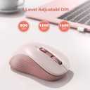 seenda Bluetooth Wireless Mouse, Bluetooth & 2.4G USB Dual Mode, Quiet Clicks, 1600 DPI Smooth Tracking, Ergonomic Design, 24-Months Battery Life, Portable Mouse for Laptop/Mac/Ipad/PC/Tablet-Pink