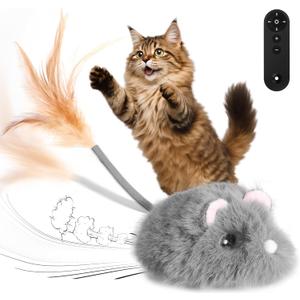 Cat Mouse Toy Remote Control Cat Toy Moving Interactive Cat Toys for Indoor Cats with 2 Modes,3 Adjustable Speeds
