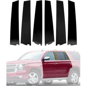 Windshield Trim Molding, B&C Pillar Kit, 2015-2018 Chevy Tahoe/GMC Yukon/Cadillac Escalade, Front&Rear Door Outer Pillar Trim Moulding, LH&RH, OE#926-241 926-242 926-243 926-244 926-245 926-246 (6PCS) (Standard Version)
