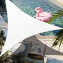 10' x 10' x 10' White Triangle Sun Shade Sail Canopy Durable Fabric UV Block Awning Custom