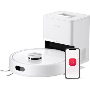 Roborock Q7 M5+ Robot Vacuum and Mop, Upgraded from Q5 Max+, Up to 7-9 Weeks Self-Empty, 10000Pa Suction, Dual Anti-Tangle System for Pet Hair & Carpet, PreciSense LiDAR Navigation, App Control, White