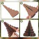 Spiareal 3 Pack Paper Christmas Tree Decoration 6 Inch 8 and 9.5 Inch 3D Honeycomb Trees Table Centerpiece for Modern Christmas Mantel Decorations Home Xmas Holiday Party Decor(Brown, Gray, Cream)
