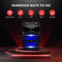 Pyle 240W Rechargeable Outdoor Bluetooth Speaker Portable PA System w/ 6.5 Subwoofer 1 Tweeter, Microphone In, Party Lights, MP3/USB, Radio, Remote - Pyle PPHP634B