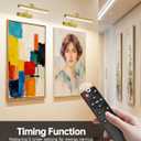 Picture Lights for Wall Rechargeable, 5200mAh Battery Operated Poster Light with Remote & Timer, 13" Dimmable Art Light, 3 Color Temperatures for Artworks, Paintings, Gallery, Canvas (1 Pack)