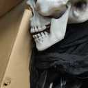 Haunted Hill Farm Life-Size Scary Grim Reaper with Chain, Halloween Animatronic with Touch Activated Lights and Sounds, Battery Operated Indoor or Covered Outdoor Halloween Decorations, Halloween Prop, 65"