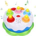 First Birthday Cake Toy - Music Cake Toys with Counting and Blow Candles Singing Toys for 1 2 3 4 Years Old Boys Girls Birthday and Xmas Gift (Green)