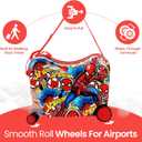 Bioworld Spider-Man Ride-On Suitcase for Kids, 18-Inch Hardside Luggage | Kids ride-on luggage with built-in seatbelt, retractable handle, child grab handle, interior valet straps and rolling wheels