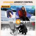 Suteck Heated Rocking Camping Chair, Fully Thicker Padded Heated Camping Chairs for Outdoor Sports W/3 Heat Levels for Back & Seat, Heated Rocking Chair for Adults with Carry Bag, Battery NOT Included