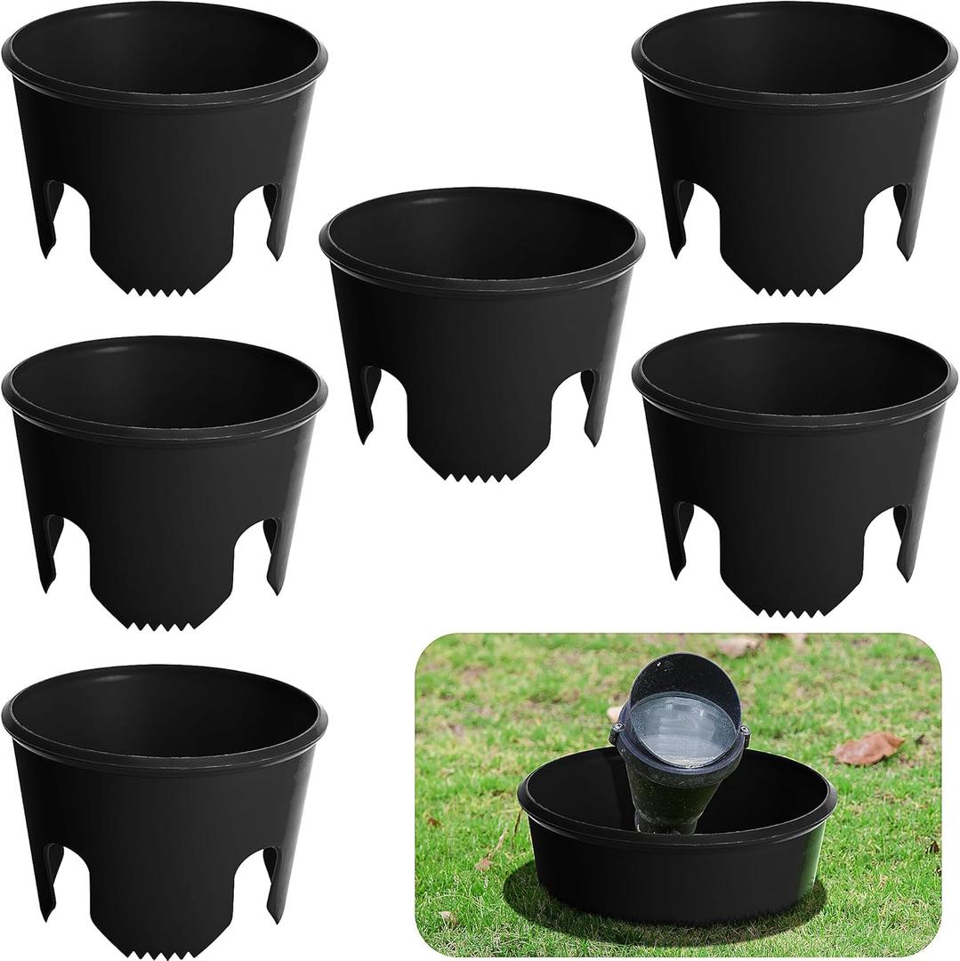 6 Pcs Lawn Light Protector, ABS Landscape Sprinkler and Light Guard, Waterproof Lawn Sprinklers Protection for Reduce Damage from Lawns Mower Outdoor Garden Park Backyard