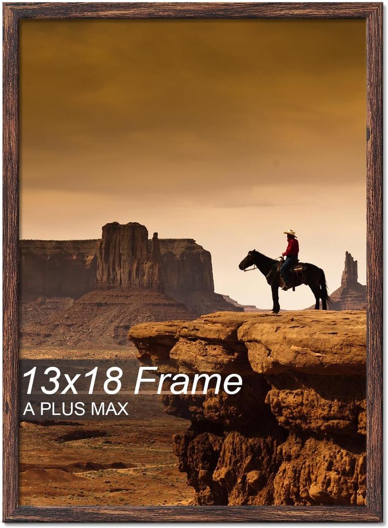 A PLUS MAX 13x18 Picture Frame Brown Light Weight Wall Mount