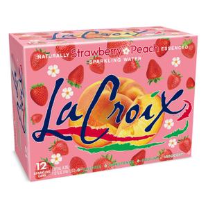 La Croix Sparkling Water, Strawberry Peach, 12 Fl Oz (pack of 12) (EXP 06/30/26)