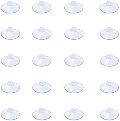 AQUANEAT 19 Packs Suction Cups 0.8 Inch Clear Sucker Pads Without Hook for Glass Home Organization Decoration