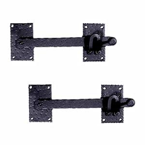 2 Lift Gate Lock Black Wrought Hand Forged Iron Gate Latch 12 Inch | Renovator's Supply