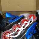Bont Inline Speed Skating Racing - Luna Skate Boot + 2PF 6061 Frame + Elemental Wheels + ABEC7 Bearings - Youth - Boys - Girls - Men - Women (Blue, 45/10.5)