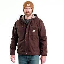 Carhartt Men's Relaxed Fit Washed Duck Sherpa-Lined Utility Jacket, Large