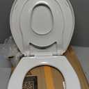 Little2Big Toilet Seat with Built-In Potty Training Seat, Slow Close, Durable Plastic, Made in USA, ROUND, White