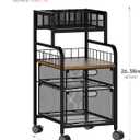SWTYMIKI Rolling Cart with Drawers - Metal Utility Cart with Wood Shelf, DIY Divider and Locking Wheels, Craft & Art Cart Organizer for Under Desk Storage for Home Office Studio, Espresso