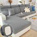 Couch Cushion Covers Sofa Covers Couch Covers for Sofa Pet Friendly Universal Sofa Covers Washable Stretch Slipcovers for Sectional Sofa (Texture Gray,Back Cover M)