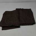 Simplebrand Chocolate Semi Sheer Curtains 54 Inch Length 2 Panels, Geometric Jacquard Clip Textured Short Sheer Curtains for BedroomModern Elegant Window Curtains Drapes/Treatment Sheer42x54 inch